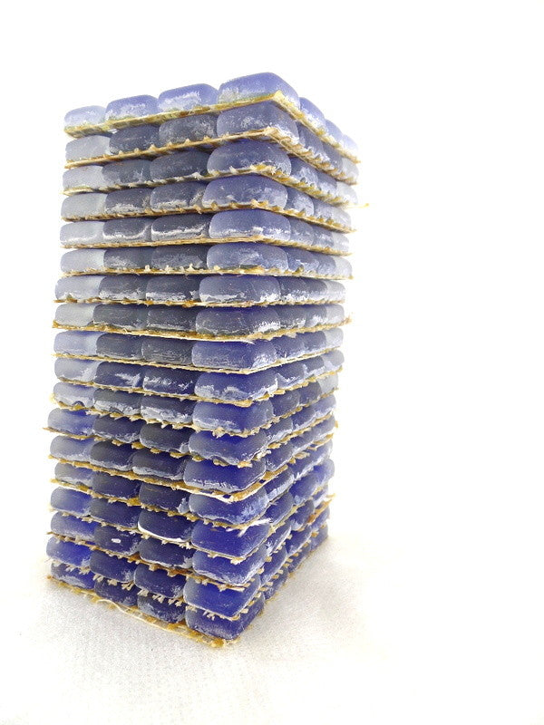 BORDÜRE Glasmosaik Blau matt Glas Borde 18 x Quadrate 50 x 50 mm 288 Steine 5 mm
