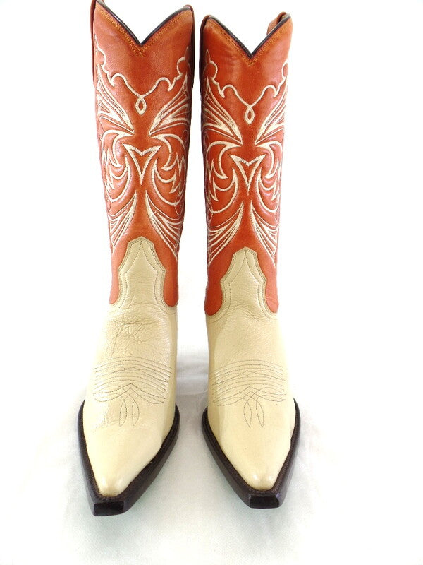 Westernstiefel 41 Hellbraun Beige Creme Cowboystiefel Echtledersohle spitz Lane