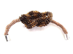 Fashion Jewelry Armband braun Modeschmuck Magnetverschluss Perlen Knoten