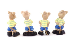 Mäuse Set 4 Stück verschiedene Varianten Keramik Ton 8 cm stehend