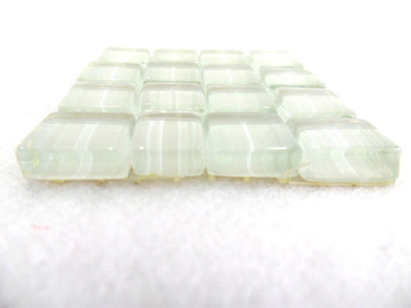 BORDÜRE Glasmosaik Weiß Klarglas Borde 18 x Quadrate 50 x 50 mm 288 Steine 5 mm
