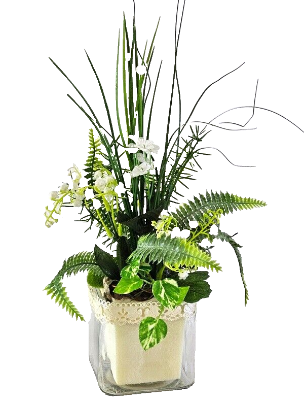 Casa-Poador Gesteck Maiglöckchen Kunstblumen Glas künstlich Geschenk Deko