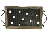 Serviertablett Holztablett 30 x 19 cm Tablett Serviertablett Deko Holz Tablett