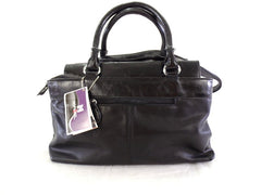 Tasche Mahel Schwarz teils Lackoptik Schultertasche Henkeltasche Damentasche