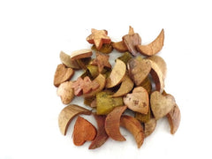 Natur Deko Sortiment Mix 230 g Mond Stern Herz Baum Holzteile Streudeko Braun