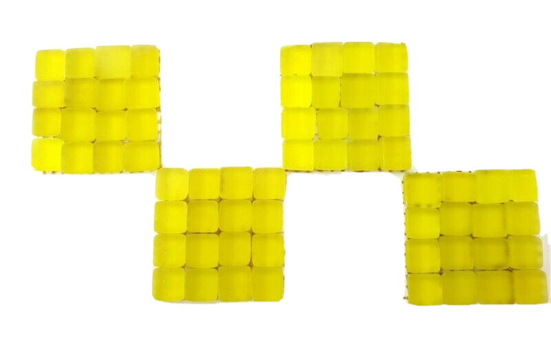 Glasmosaik Zitronengelb Mosaiksteine matt Glas Borde 4 x Quadrate Mosaik Basteln