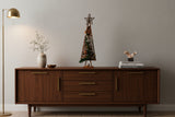 TANNENBAUM HOLZ Braun künstliche Accessoires Sterne Kugel Blätter Dekoration
