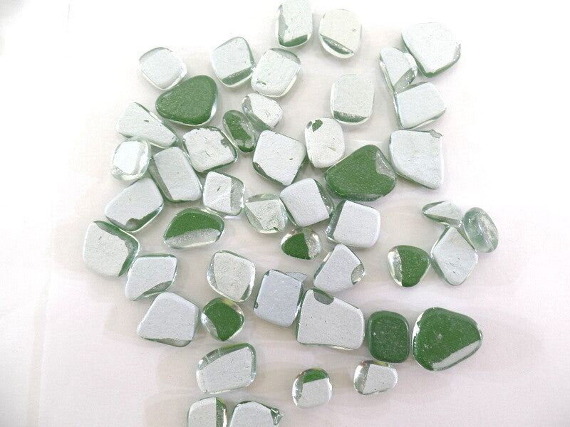 Glasmosaik Grün Glas  500 g  8 - 20 mm transparent unregelmäßig lose Steine
