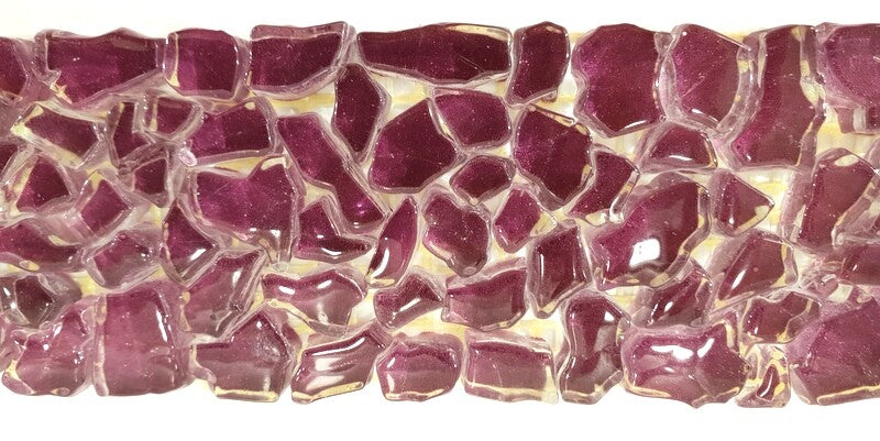 GLASMOSAIK Bordüre Crush Glas Bourdaux 1 Streifen glänzend unregelmäßig Mosaik
