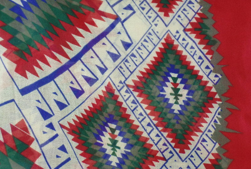 Schal Rundschal bunt Loop Wickelschal fortlaufendes Muster 100% Polyester