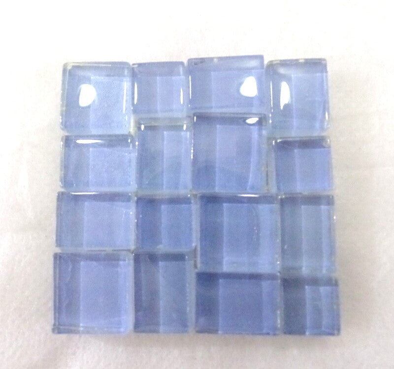 BORDÜRE Glasmosaik hellblau Klarglas Borde 4 Quadrate 50 x 50 mm x 5 mm flach