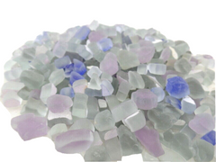 Mosaik Crush Glas matt 650g Grau Lila Blau unregelmäßig Mix Milchglas Steine DIY