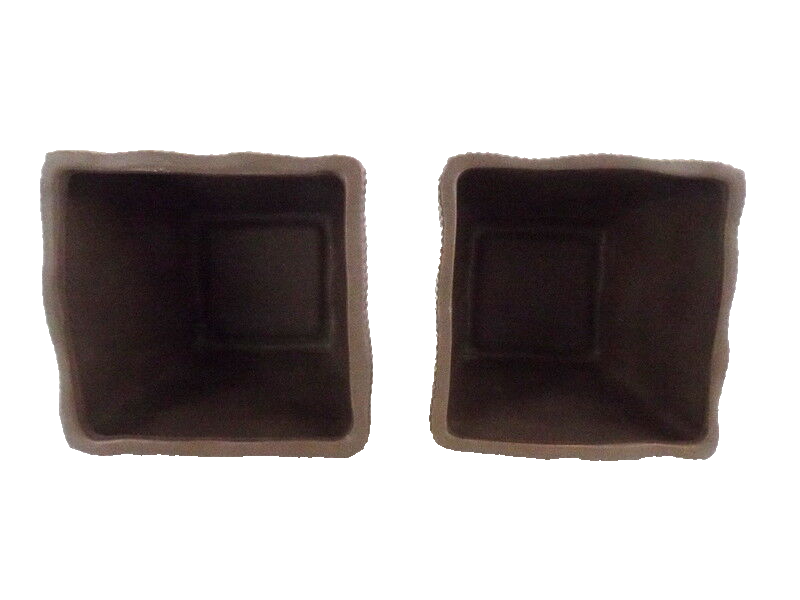 Töpfe Dekoration 2 Übertöpfe 13 cm Hoch dunkelbraun quadratisch  Pflanzen