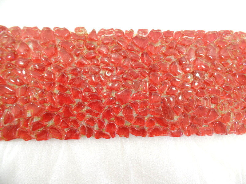 BORDÜRE Glasmosaik Crush Glas  1 Streifen rot klar glänzend unregelmäßig