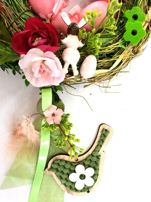 Kranz Türkranz Wandkranz Rosa Ostern Kunstblumen 20 D rund Naturkranz Eier