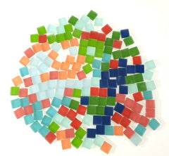 Casa-Poador Glasmosaik 171 Stück gefrostet 1700 g 9 Farben Mix bunt Mosaik