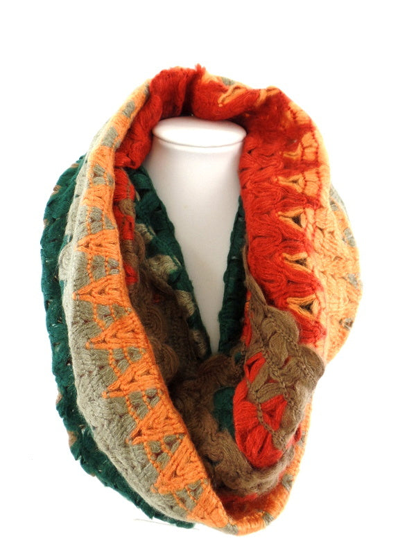 Schal Loop Wickelschal Bunt in 4 Farbvarianten Gelb, Rosa, Beige, Orange wählbar