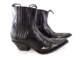 Westernstiefel 37 Schwarz Short Natural Negro Applikationen Leder spitz Riporto