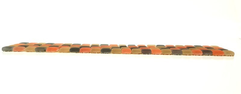 BORDÜRE Glasmosaik Mix Beige Orange Schwarz matt Borde 1 Streifen unregelm