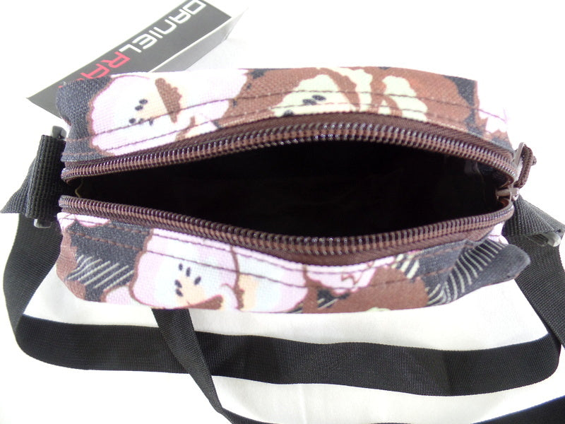 Schultertasche Daniel Ray Umhängetasche in Braun Rosa Schwarz Blumenmuster