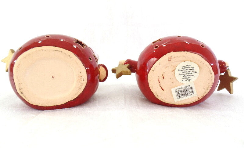 Teelichthalter 2 Stück Rot Windlicht Teelichter Weihnachten Deko