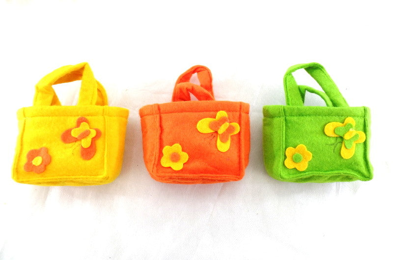 Filztüten Taschen 24 Stück  je 8 Stück in 3 Farben  gelb orange grün Deko