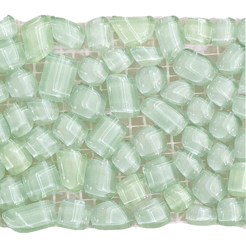 Glasmosaik hell Grün Mosaik Polygonal 1 Matte glänzend unregelm Tropfen Basteln