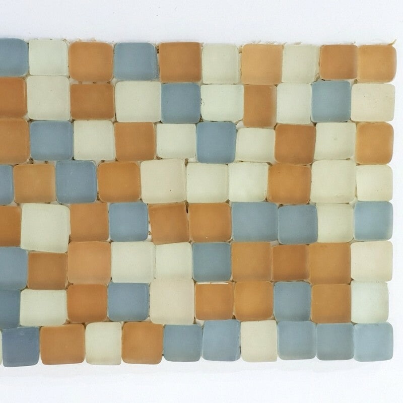 Mosaik Mix hellblau milchig Beige matt Borde 1 Streifen unregelmäßig Glas DIY