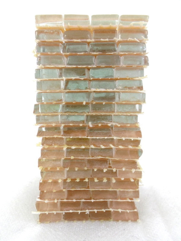 BORDÜRE Glasmosaik Lachs Klarglas Borde 18 x Quadrate 50 x 50 mm 288 Steine 5 mm