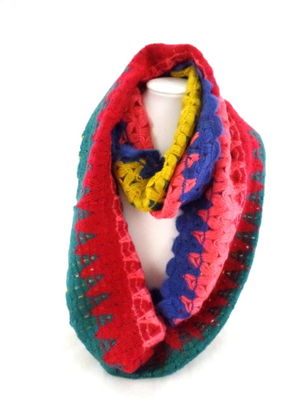 Schal Loop Wickelschal Bunt in 4 Farbvarianten Gelb, Rosa, Beige, Orange wählbar