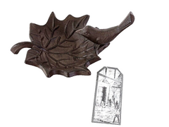 Vogeltränke Gusseisen Blatt Vogelbad Futterschale Vogelfigur Dekoration Geschenk