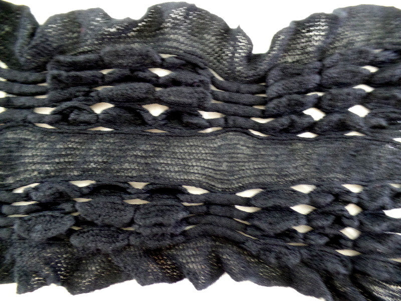 Schal Schwarz Strick - Häckelschal  160 x 60 cm 100 % Acrylic Antonio Fransen