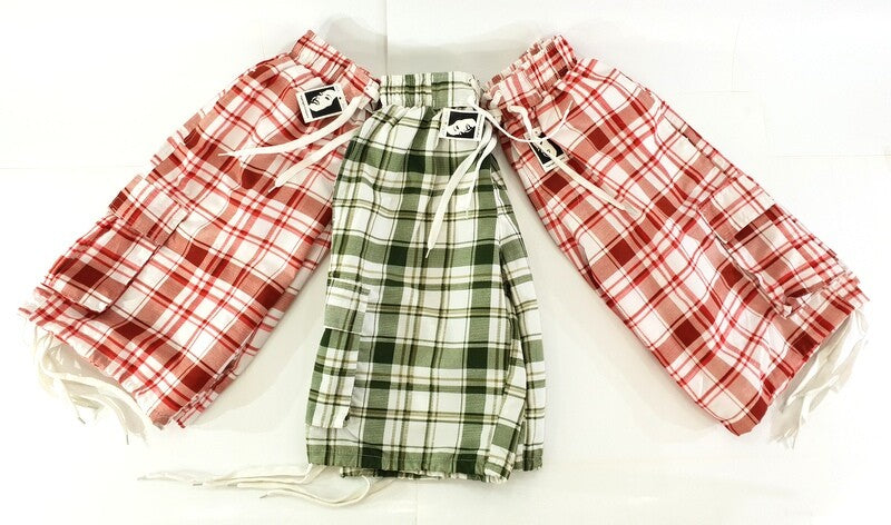 Badehosen Kinder 128 -140 3 für 2 Badeshorts kariert Shorts Grün Rot Taschen