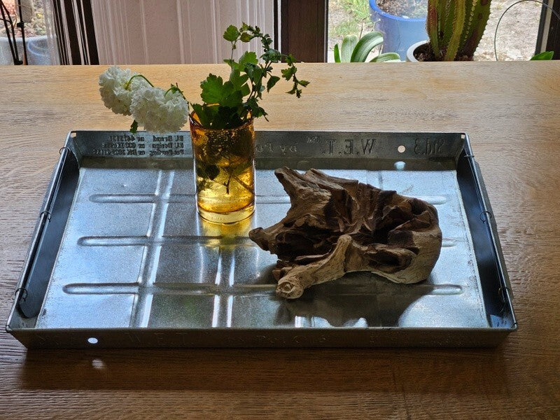 Tablett Tisch Serviertisch Beistelltisch verzinkter Stahl Sofatisch Outdoor Deko