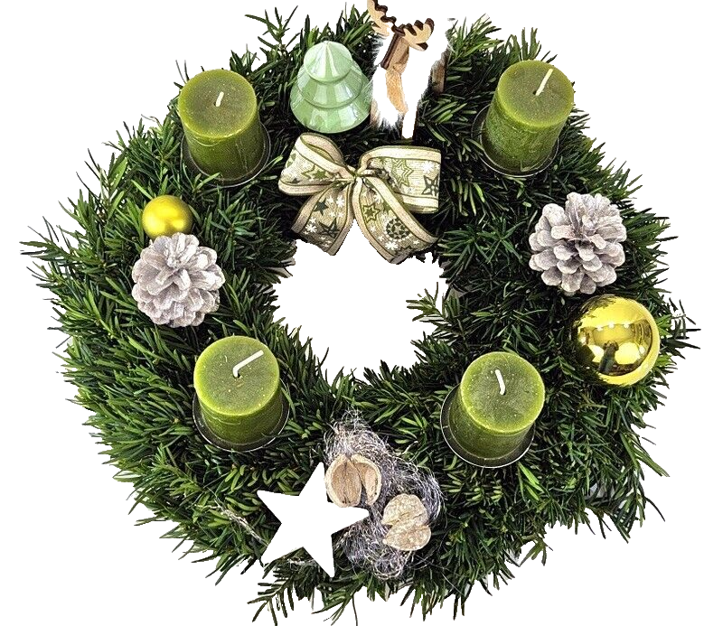 Kranz Taxus Rohling halbrund Eibe Adventskranz Frisch 40cm Dekoration Advent Tür