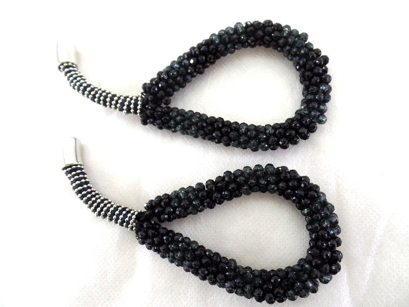 Armband Modeschmuck Magnetverschluß Schwarze Perlen Knoten Fashion Jewelry