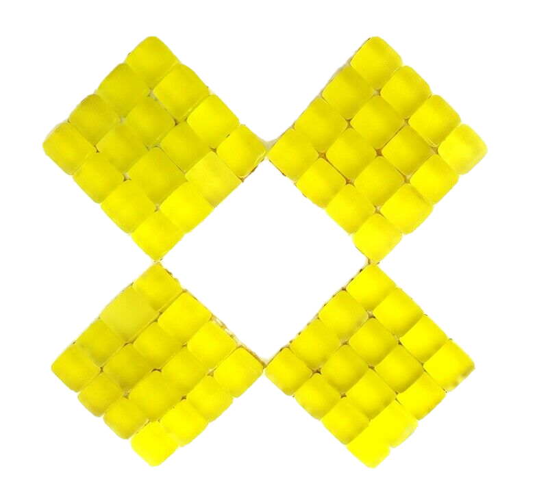 Glasmosaik Zitronengelb Mosaiksteine matt Glas Borde 4 x Quadrate Mosaik Basteln