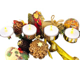CASA - POADOR WEIHNACHTSGESTECK Tischschmuck Nostalgie Kugeln Tanne Kerzen