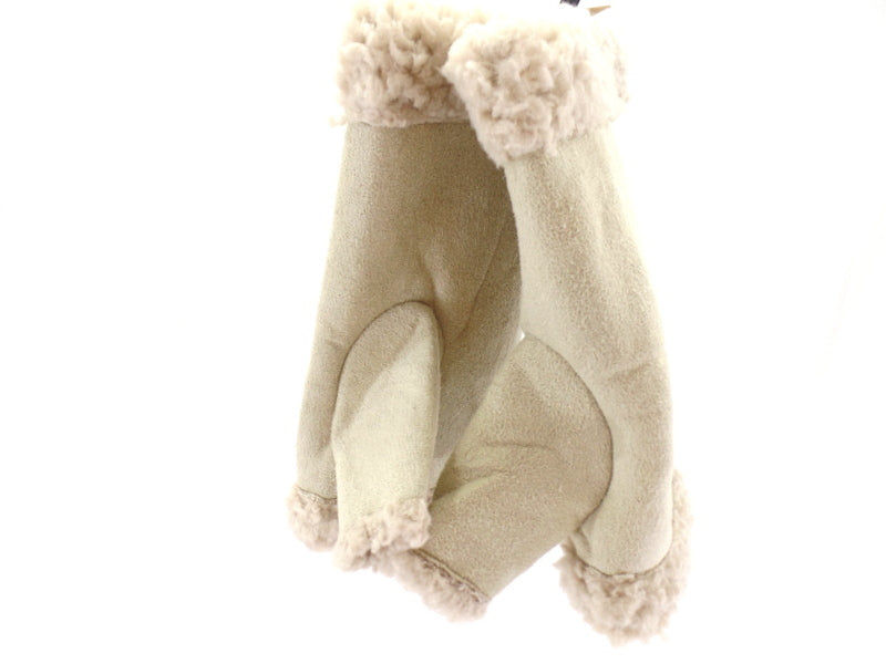 Handschuhe Fingerlos Creme Beige L / XL Kunstleder Kunstfell Natural Spirit