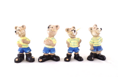 Mäuse Set 4 Stück verschiedene Varianten Keramik Ton 8 cm stehend