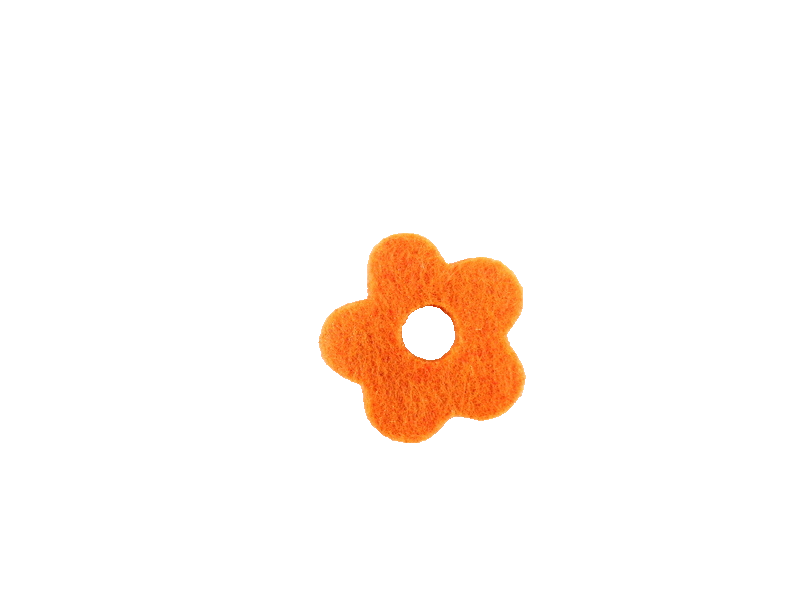 240 Filzblüten 10 Beutel a 24 Stück  je 3 Farben  8 Stück gelb orange, grün Deko