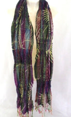 Schal Fransen kräftige Farben fortlauf. Muster 100 % Polyester 170 cm L 30 Breit