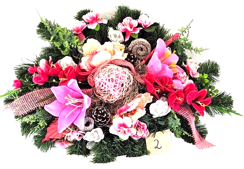 Casa - Poador Grabschmuck Rosa Exoten künstlich Totensonntag Friedhof