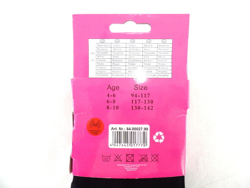 Antonio Kinder Thermo Leggings 3 Stück mit Innenfleece Schwarz blickdicht