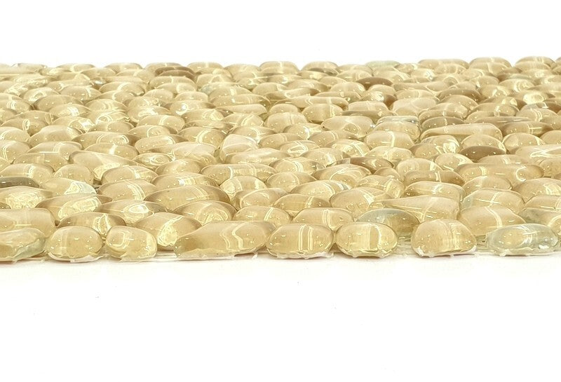 Glasmosaik Fliese Creme glänzend Matte Glas Mosaik Basteln Dekoration DIY