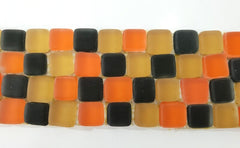 BORDÜRE Glasmosaik Mix Beige Orange Schwarz matt Borde 1 Streifen unregelm