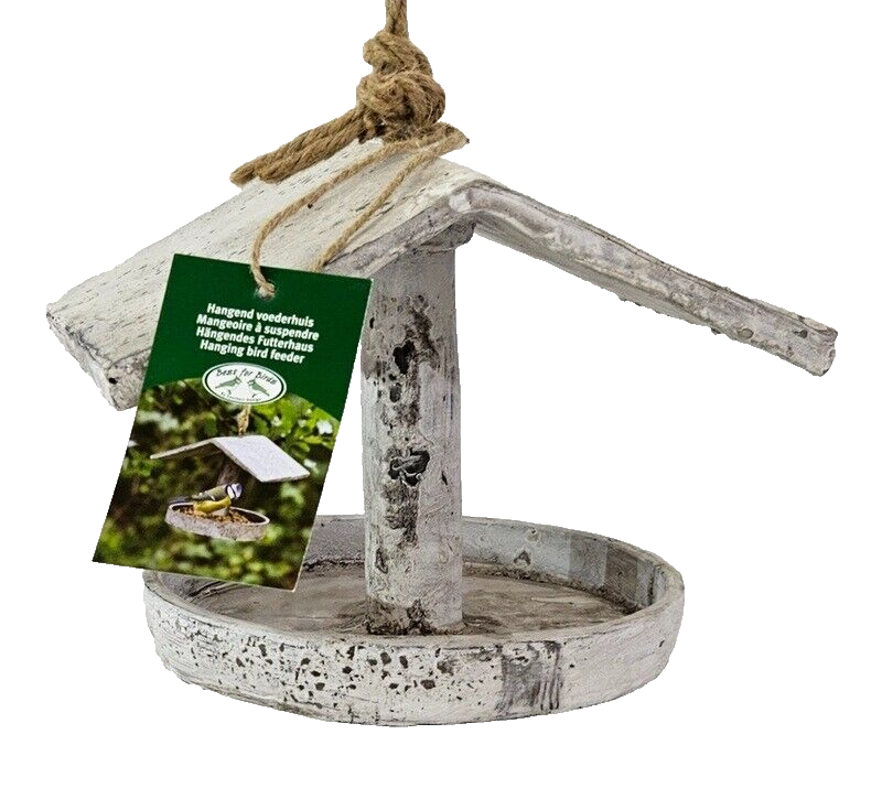Vogel Futter Haus Station Spender zum Aufhängen Garten Vögel grau Geschenk