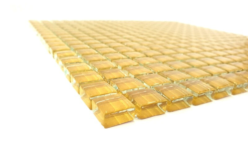 Ressalossa Glasmosaik Fliesen Honey glänzend 1 Fliesenmatte 324 Steine