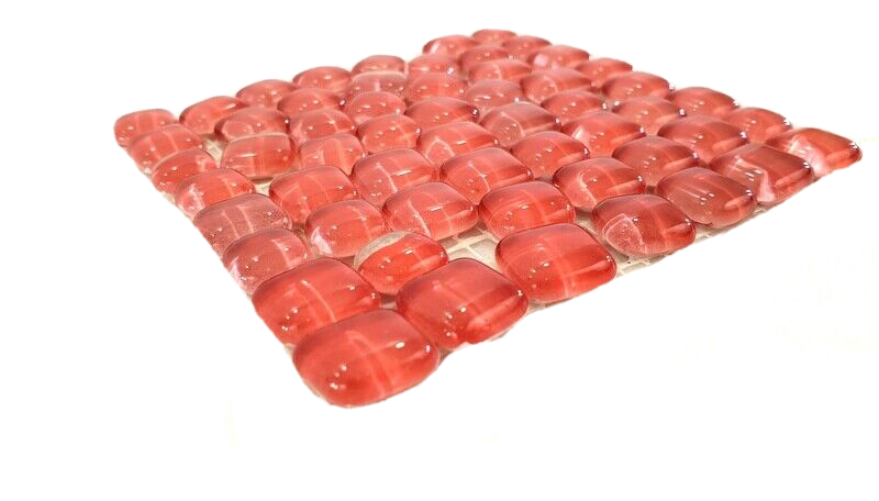 Glasmosaik Polygonal Soft Glas Rot Bologna 1 x Quadrat glatt glänzend Mosaik