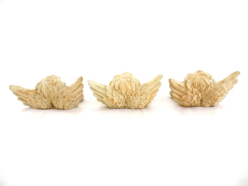 3 Engel Engelfigur Köpfe Terrakotta 13 x 8 x 6 cm Weihnachten Dekoration Naturma